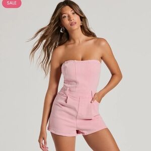 Windsor Pink denim romper